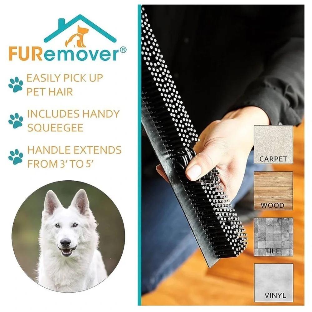 Mini FURemover Plus Rubber Brush & FurRemover indoor broom head.